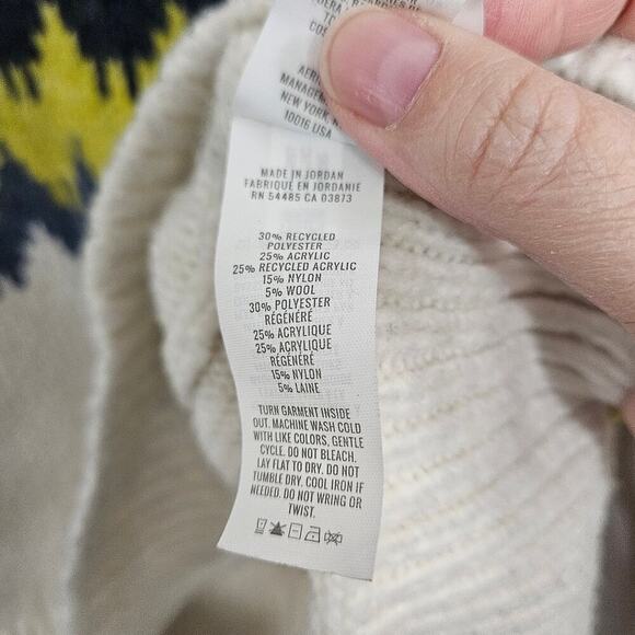 Aerie Fairisle Quarter Zip Chunky Nordic Women's Sweater. Size Medium. - Picture 6 of 6